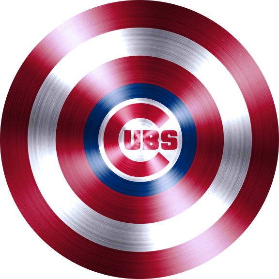 Captain American Shield With Chicago Cubs Logo vinyl decal